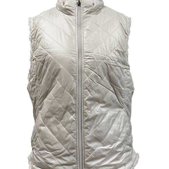 Nicole Miller Women's Vest Jacket Reversible Pockets Ivory 3X NWT - Picture 1 of 11